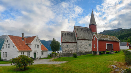 Dale church (1240) is a beautiful example of Norwegian wooden churches. Luster, Norway.