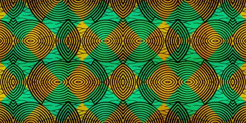 Foto op Canvas Colorful African fabric – Seamless pattern © Diversity Studio
