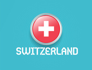 Switzerland flag for Euro 2020 event. Football Euro 2020.