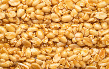 Peanut kozinaki texture, close up