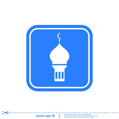 mosque islamic icon vector illustration simple design element
