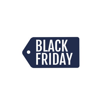 Black Friday tag template badge icon. Shop symbol design for logo, sticker, mobile app, website, badges and patches. Isolated vector illustration.