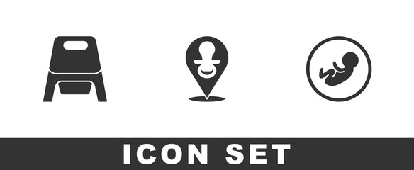 Set Baby potty, dummy pacifier and icon. Vector