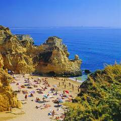 Coast of Algarve in Portugal