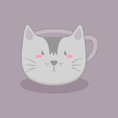 Cute cup shaped animal vector illustration