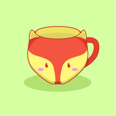 Cute cup shaped animal vector illustration