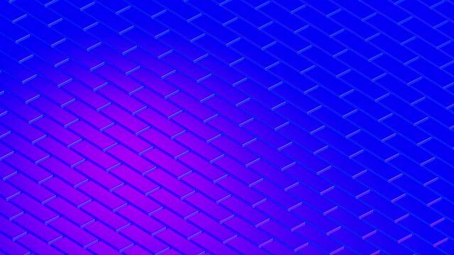 Futuristic Hi-tech 3D Animation of Geometric objects Rotating in Wave-like pattern with changing Neon Spectrum, 4K Seamless loop Animation