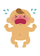 裸の赤ちゃんのイラスト-新生児。
人物のイラスト素材。
