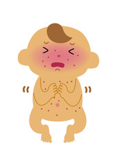 裸の赤ちゃんのイラスト-新生児。
人物のイラスト素材。
