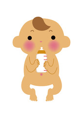 裸の赤ちゃんのイラスト-新生児。
人物のイラスト素材。
