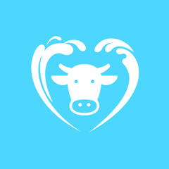 cow head icon best milk symbol