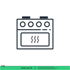 oven bakery icon vector illustration logo template