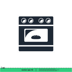 oven bakery icon vector illustration logo template
