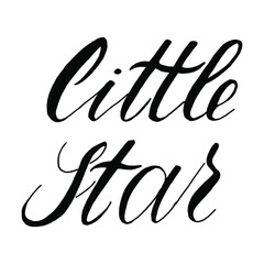 Little star baby design vector lettering