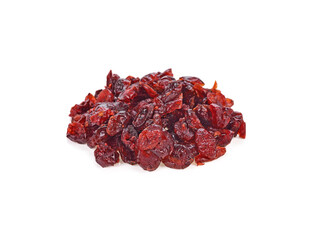 Dried cranberries isolated on white background