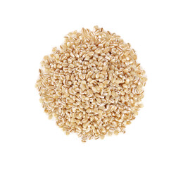 pile of pearl barley isolated on white background.
