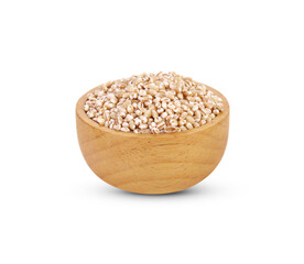 pile of pearl barley isolated on white background.