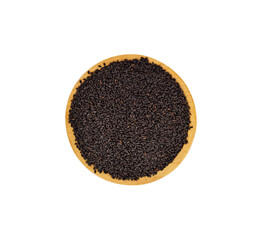 Hairy basil seed isolated on white background.