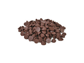 Chocolate Chips on White Background