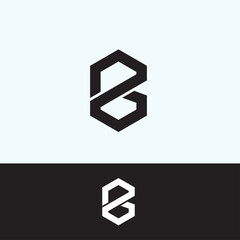 Letter B Black design logo illustration template