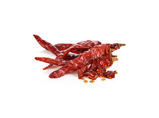 Dried chili isolated on white background
