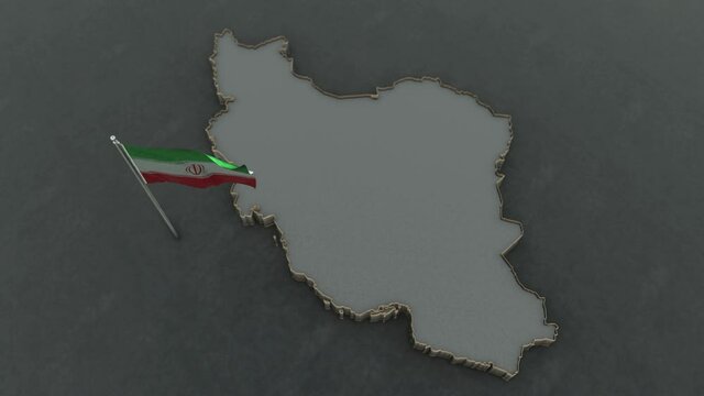 3D animation of the map of iran