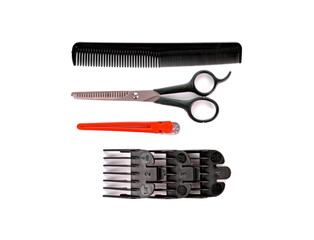 Haircut equipment on a white background