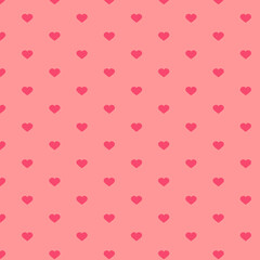 Pattern with pink hearts on a pink background