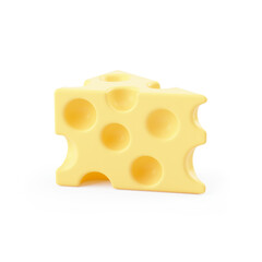 3d illustration of piece of cheese