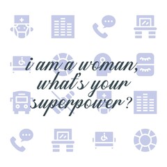 Happy women day quote. Editable vector illustration.