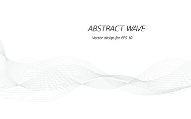 Abstract lines for design curved wave frequency, smooth stripe, color tone gray. Vector illustration on white background isolated display content of websites and app. Created using the Blend Tool.