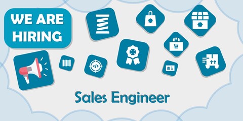 we are hiring sales engineer vector illustration