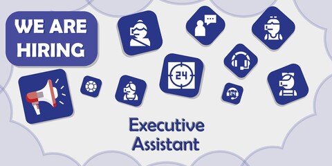 Fototapeta premium we are hiring executive assistant vector illustration