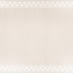 White Lace on Off-White Linen Texture