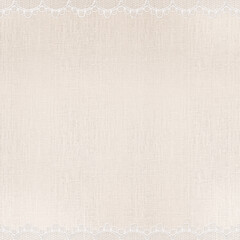 White Lace on Off-White Linen Texture