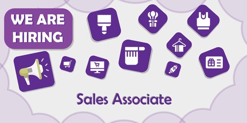 we are hiring sales associate vector illustration