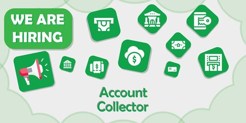 we are hiring account collector vector illustration