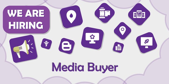 we are hiring media buyer vector illustration