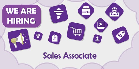 we are hiring sales associate vector illustration