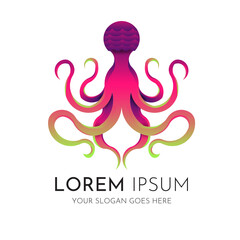 Octopus gradient logo design