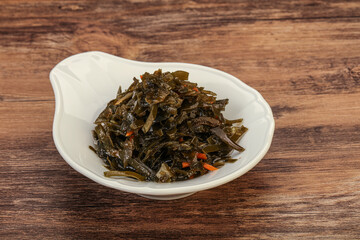Fototapeta na wymiar Seaweed cabbage with carrot and sesame