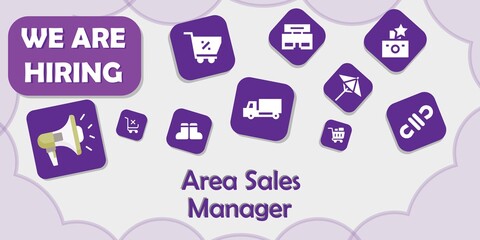 we are hiring area sales manager vector illustration