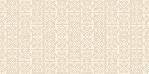 Ethnic background pattern with geometric ornament on beige background, wallpaper. Seamless pattern, texture. Vector graphics