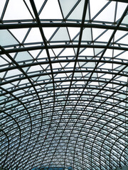 Metal dome in the building as an abstract background.