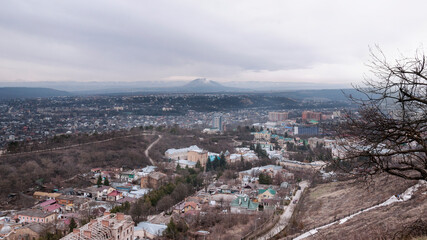 Panoramic view of Pyatigorsk from observation deck, resorts of the Caucasus Mineral waters, Russia
