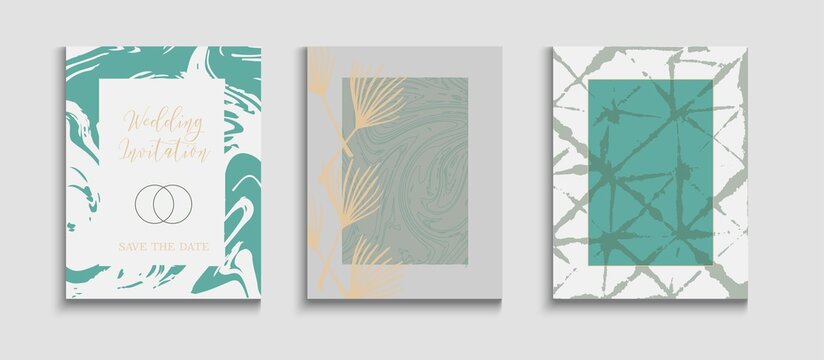 Abstract Retro Vector Posters Set. Geometric Border Pattern. Hand Drawn