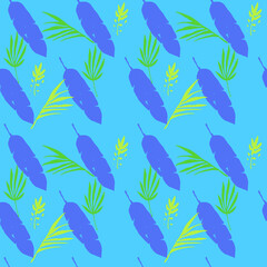 Fototapeta premium Hipster Tropical Vector Seamless Pattern. Fine Summer Fashion. Elegant Male Shirt Female Dress Texture.