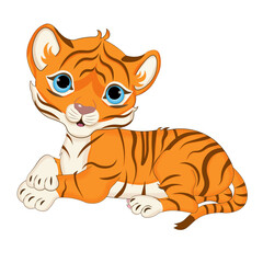 Fototapeta na wymiar cute tiger cartoon