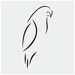 Fototapeta premium Bird vector illustration. Line art.