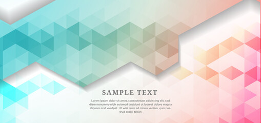 Abstract blue gradient color geometric hexagon pattern background and texture with copy space.